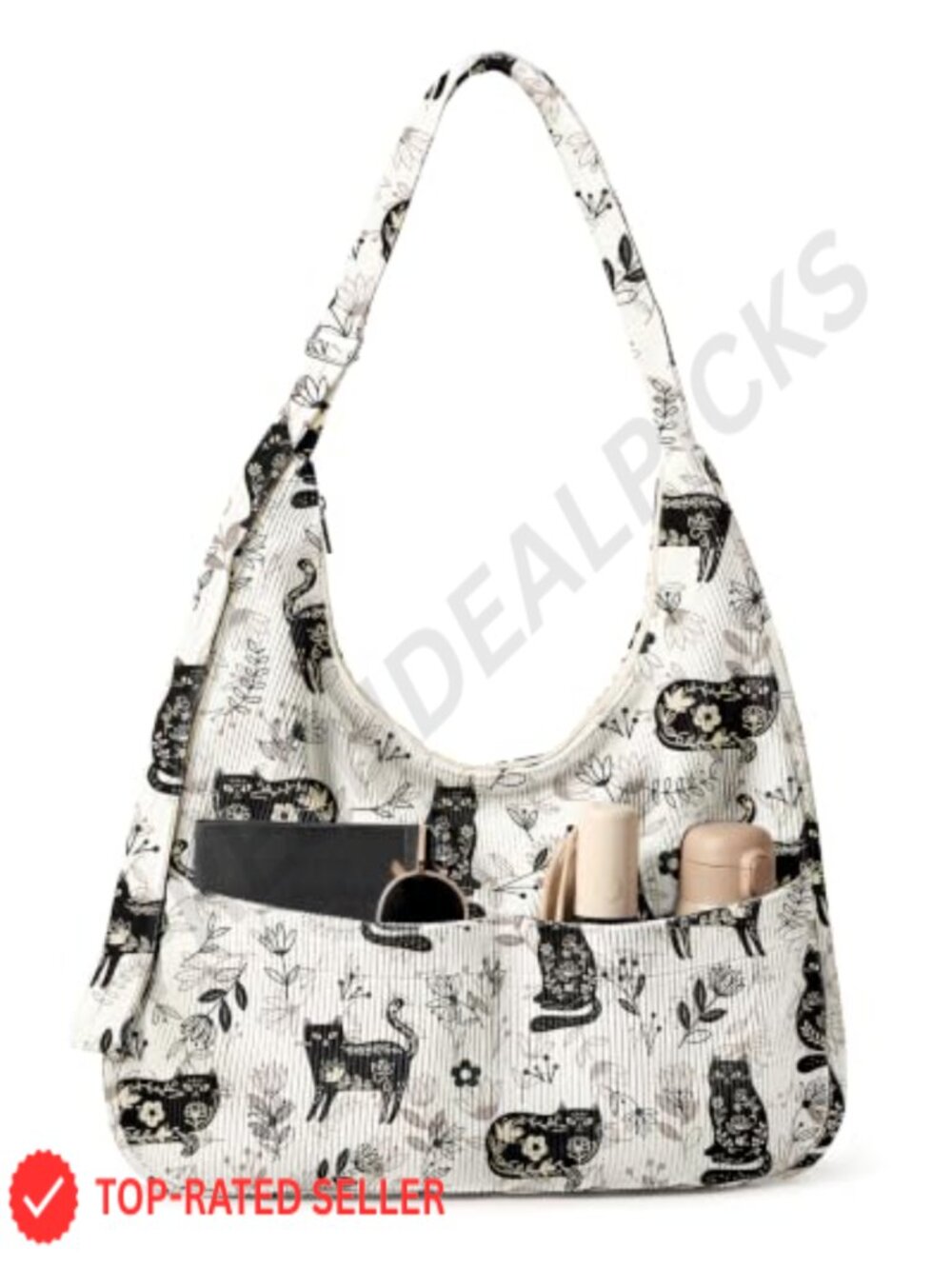 Large Corduroy Hobo Bags for Women - Slouchy Shoulder Crossbody Tote with